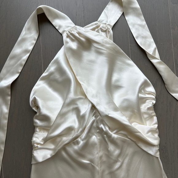 Reformation VERIA White Ivory Silk Halter Gown Dress Wedding Gown 2 - with tags - Picture 5 of 16